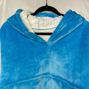 Blue Lounge Couch Hooded Sweatshirt by Tirinnia